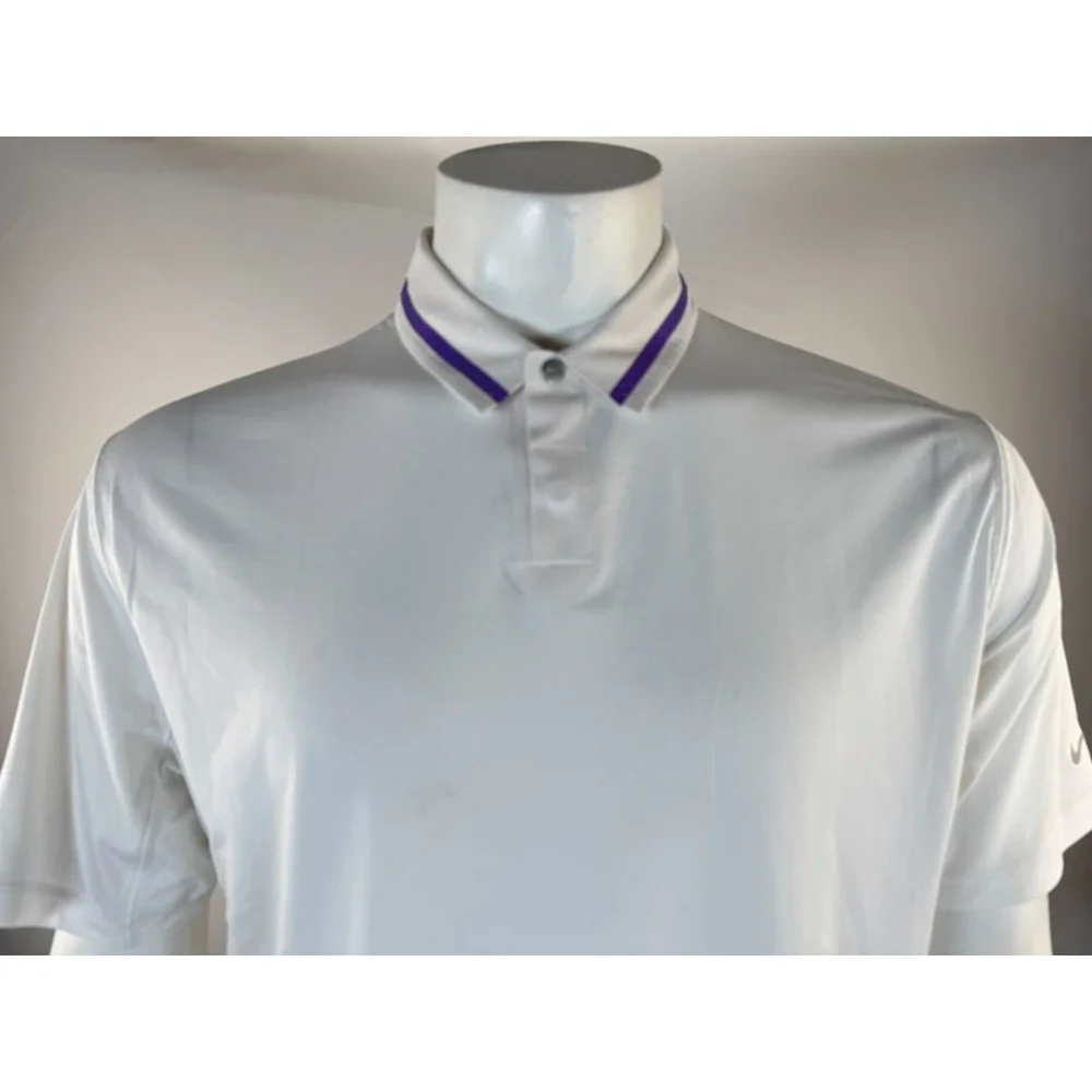Nike Tiger Woods Collection Dry Fit Polo Golf Shirt Mens L Short Sleeve Stretch‎